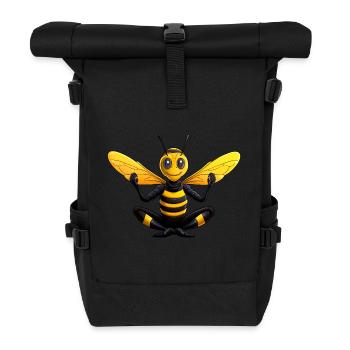 Wasp Yoga - Roll Top Backpack - black - Front