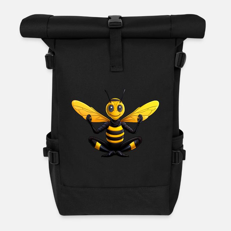 Wasp Yoga - Roll Top Backpack - black