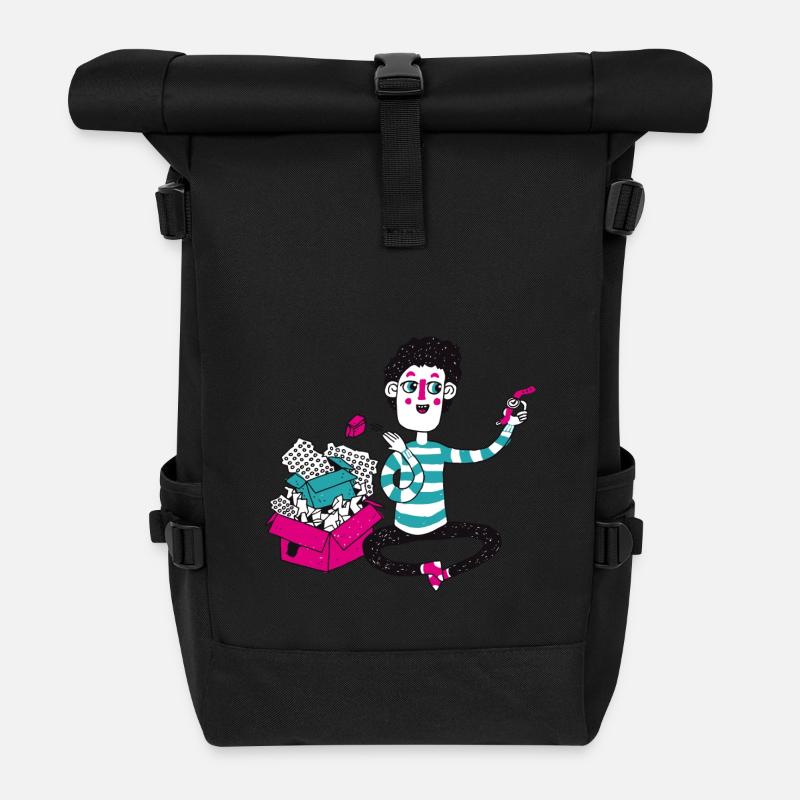 rubbish - Roll Top Backpack - black