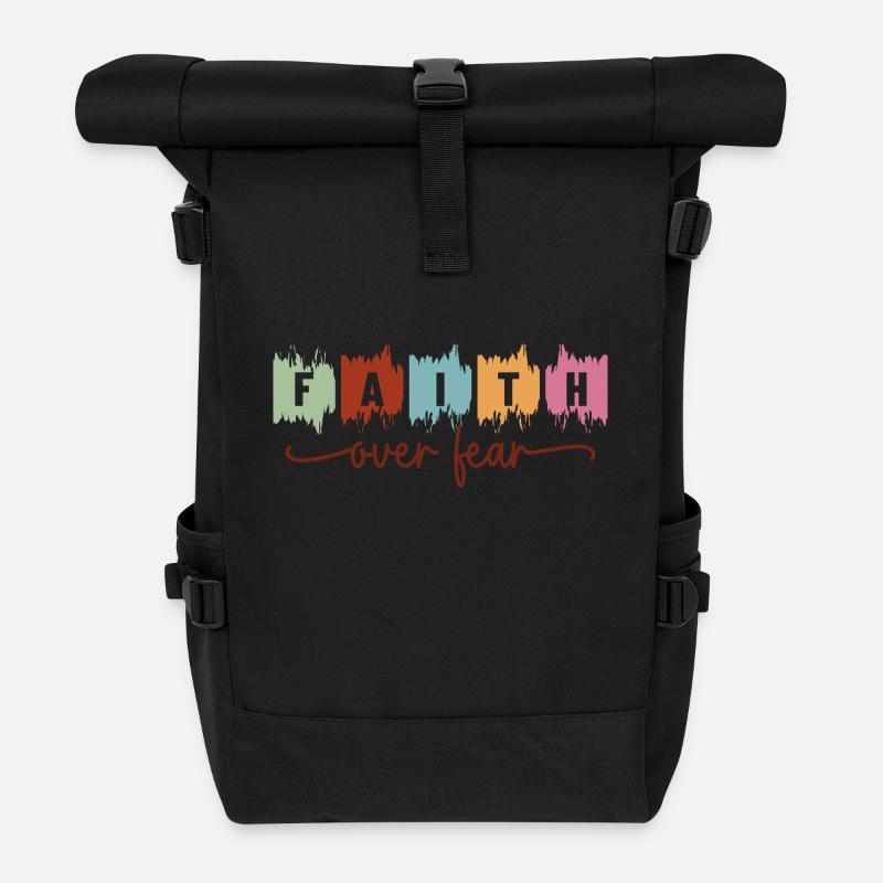 faith over fear - Rolltop Rucksack - Schwarz