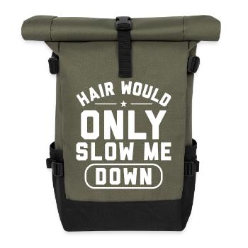Kahler Humor Rasierter Kopf | Funny Man-Geschenk - Rolltop Rucksack - Olive/Schwarz - Vorne