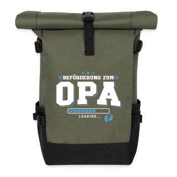 Beförderung zum Opa loading - Rolltop Rucksack - Olive/Schwarz - Vorne