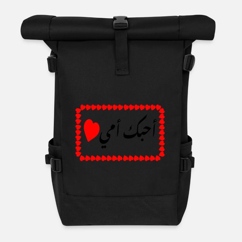 Ich hab dich lieb, Mama - Rolltop Rucksack - Schwarz