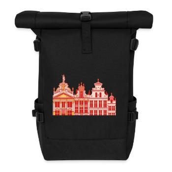 Historische Fassade im Barockstil - Rolltop Rucksack - Schwarz - Vorne