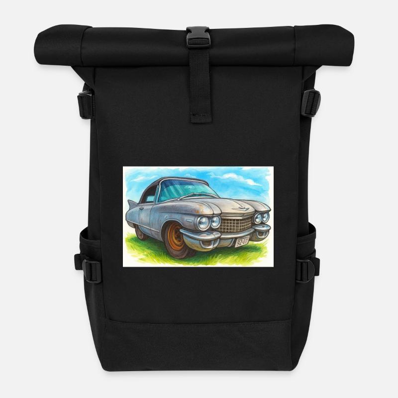 Retro Classic Cad -60 - Rolltop Rucksack - Schwarz