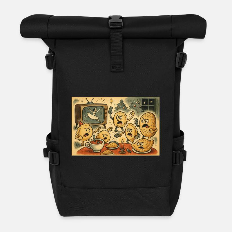 Rebellion on TV evening - Roll Top Backpack - black