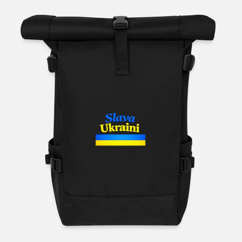 Slava Ukraini Design - Sac à dos roll top - noir