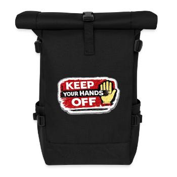Keep Your Hands Off Respect Boundaries Sticker - Roll Top Backpack - black - Front