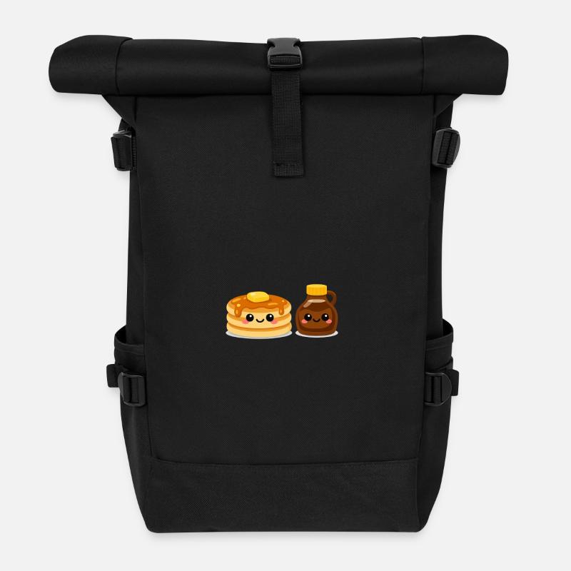 Pfannkuchen-und-Sirup-Freunde - Rolltop Rucksack - Schwarz