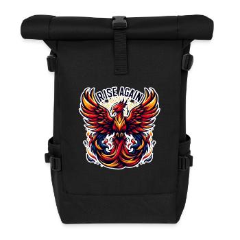 Rise Again - Phönix Illustration - Rolltop Rucksack - Schwarz - Vorne