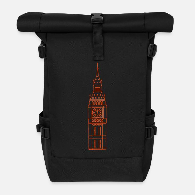 Big Ben LONDON - Rolltop Rucksack - Schwarz