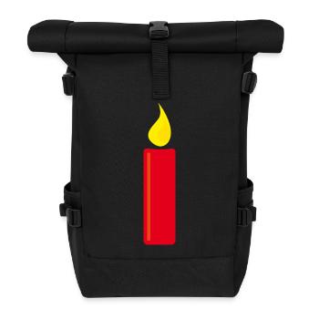 Bougie | 1er Avent - Sac à dos roll top - noir - Devant