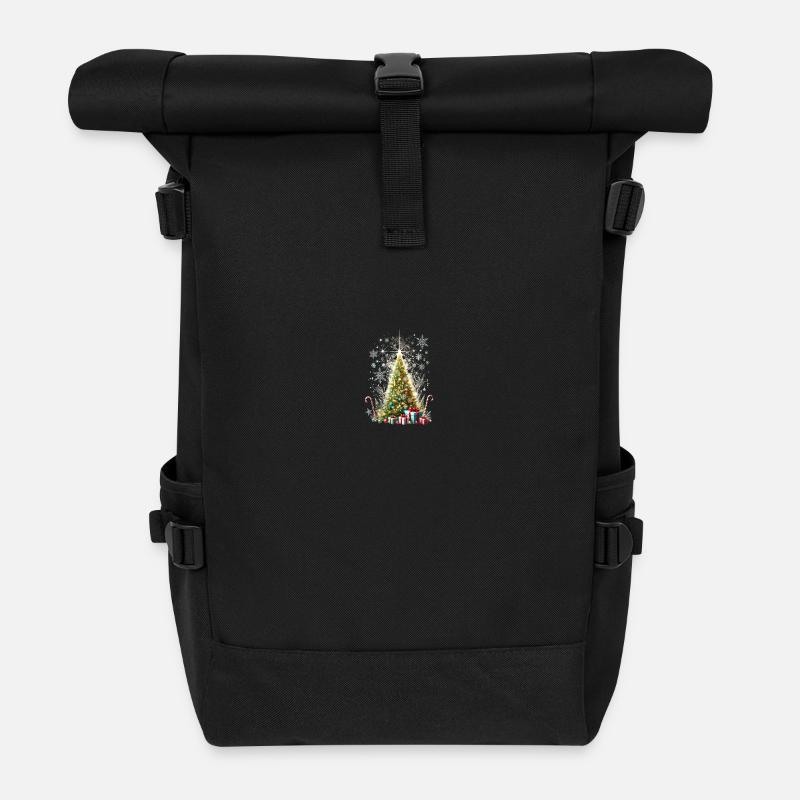 Weihnachten 2024 - Rolltop Rucksack - Schwarz