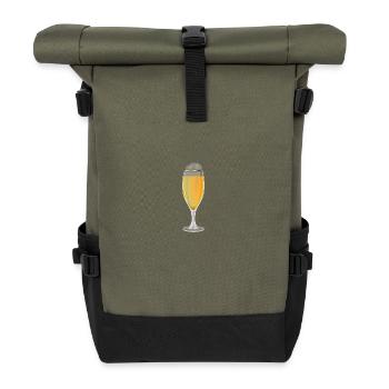 beer glass - Rolltop Rucksack - Olive/Schwarz - Vorne