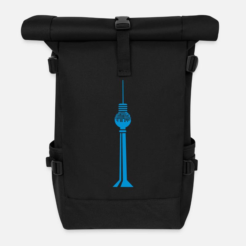 Berliner Fernsehturm - TV Tower Berlin - Rolltop Rucksack - Schwarz