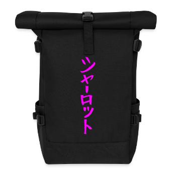 Charlotte - In Japanese - Roll Top Backpack - black - Front