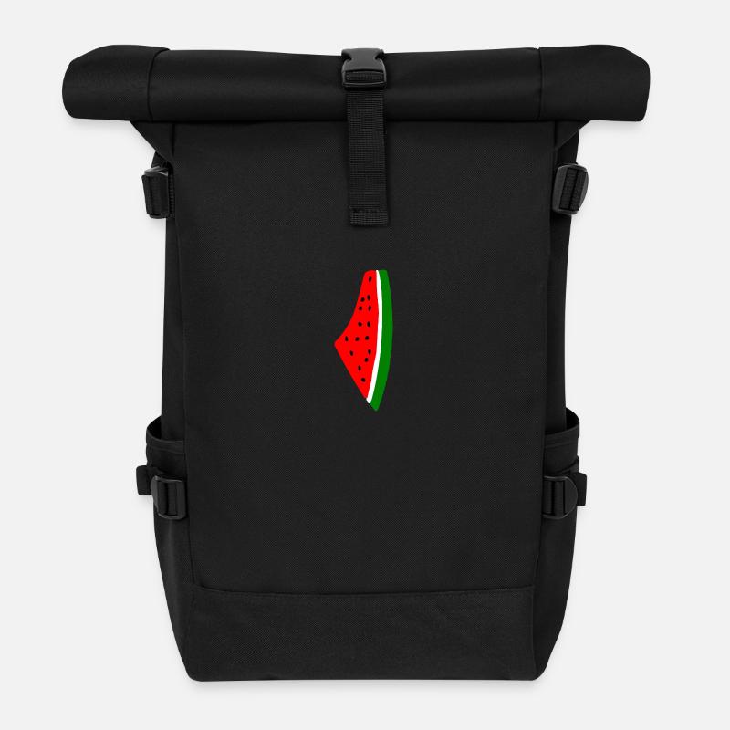 Melon pastèque - Sac à dos roll top - noir