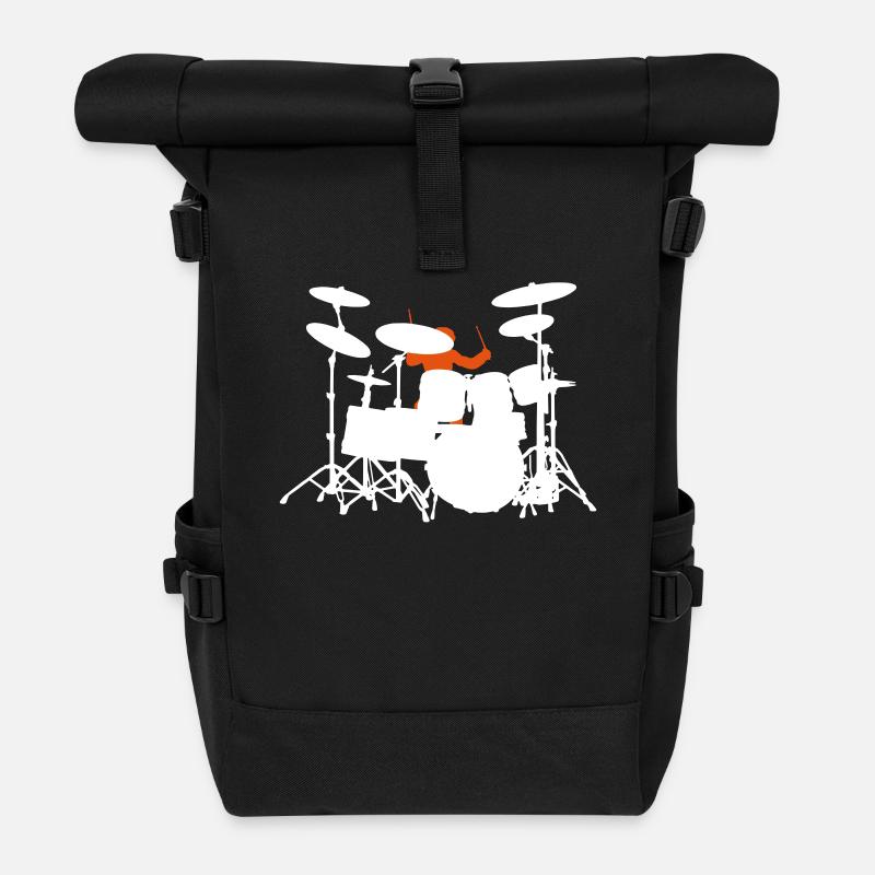 Drumset - Rolltop Rucksack - Schwarz