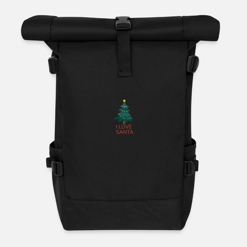 Ich liebe den Weihnachtsmann - Rolltop Rucksack - Schwarz