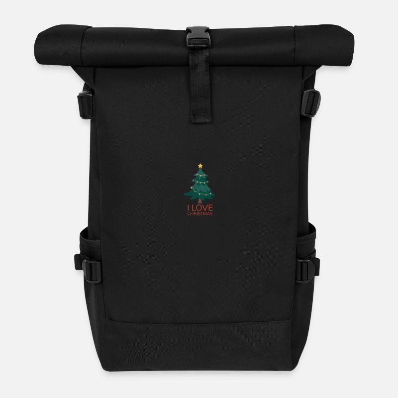 Ich liebe Weihnachten - Rolltop Rucksack - Schwarz