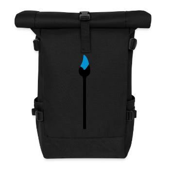 paint brush with paint - Roll Top Backpack - black - Front