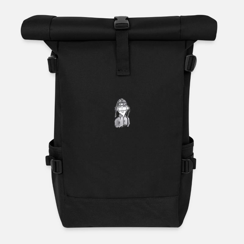 BikerBiber #NorddeutscheKunst - Rolltop Rucksack - Schwarz