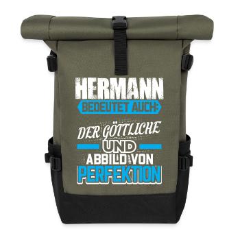 HERMANN - Gott Geschenk - Rolltop Rucksack - Olive/Schwarz - Vorne
