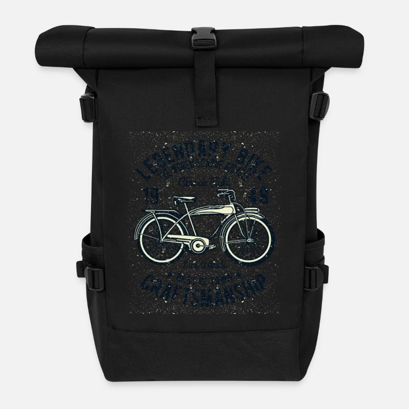 Vélo classique - Sac à dos roll top - noir