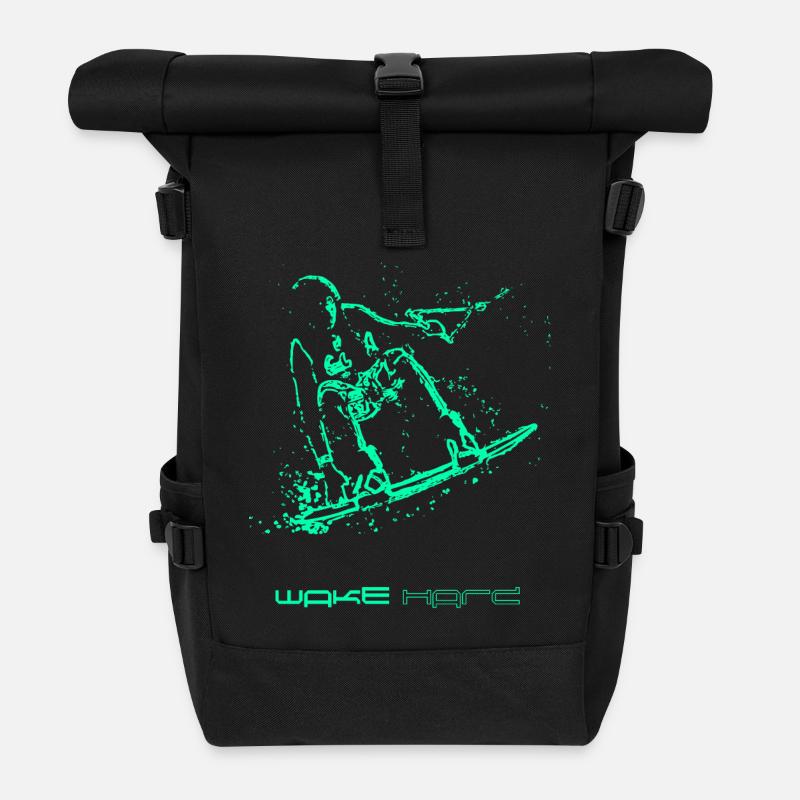 Wakeboarder - Rolltop Rucksack - Schwarz