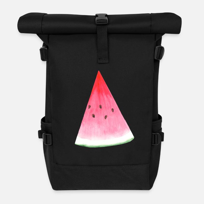 Wassermelone - Rolltop Rucksack - Schwarz