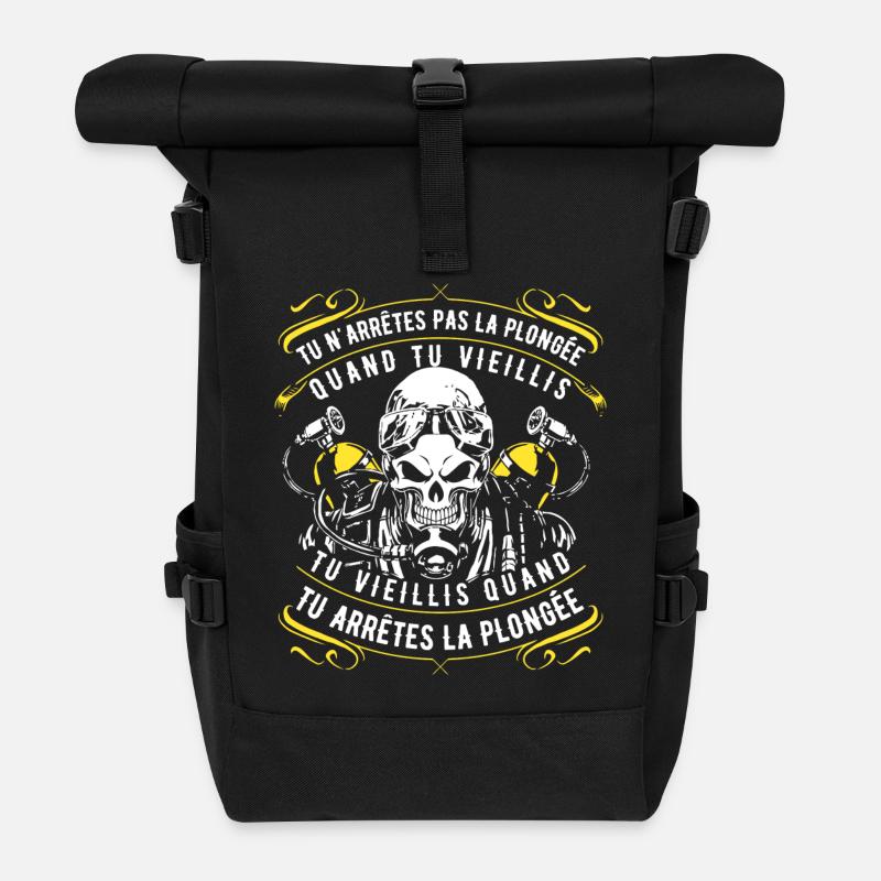 Tu n'arrêtes pas la plongée - Sac à dos roll top - noir