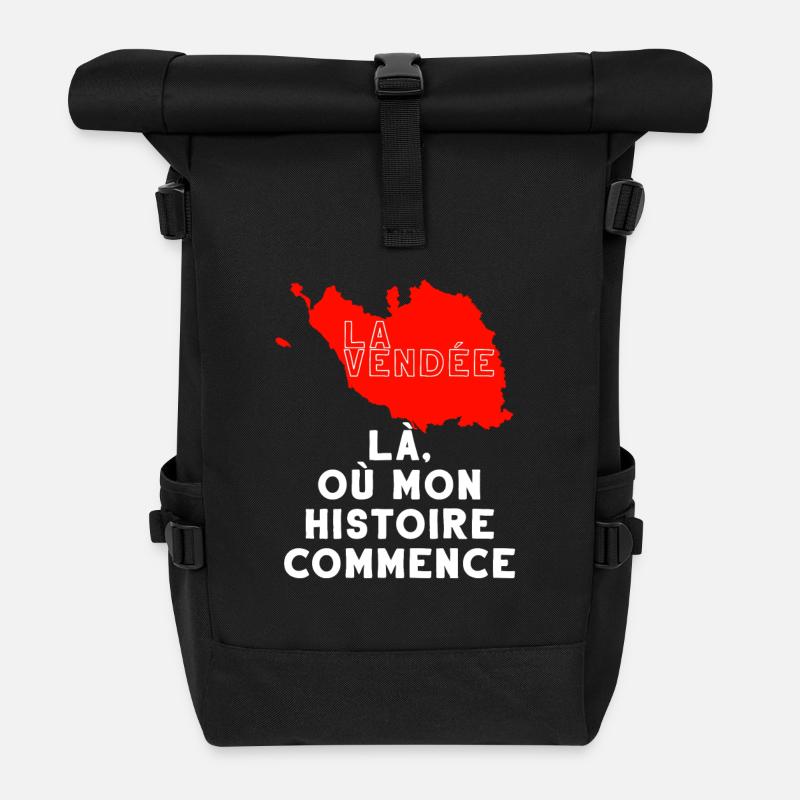 la Vendée la où mon histoire commence - Sac à dos roll top - noir