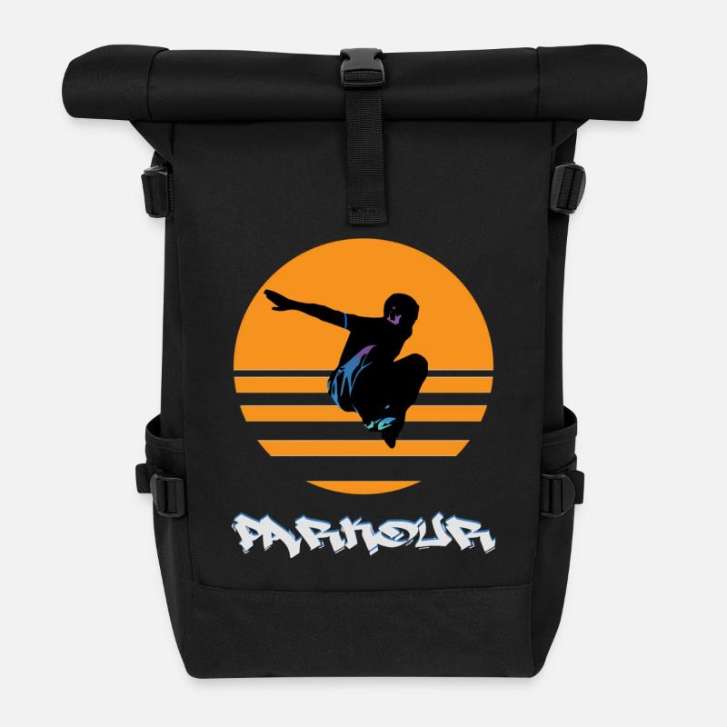 Parkour - Rolltop Rucksack - Schwarz