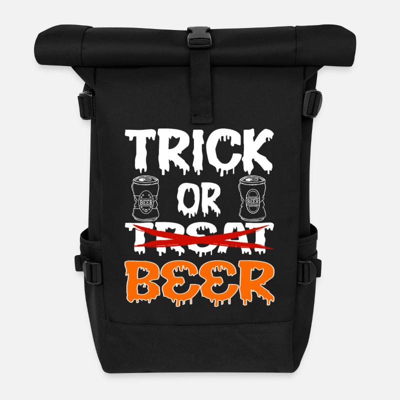 Astuce d’Halloween ou friandises à la bière - Sac à dos roll top - noir