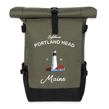 Portland, Lighthouse Head, Maine - Sac à dos roll top - olive/noir - Devant