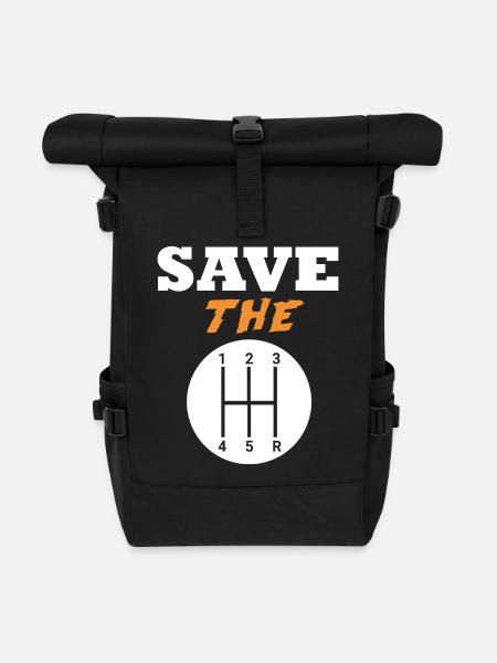 Save The Manuals - Roll Top Backpack - black