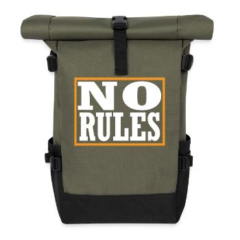 No Rules - Roll Top Backpack - olive/black - Front