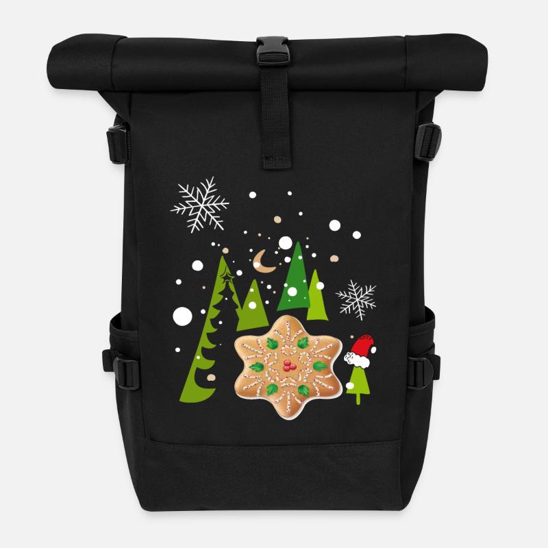 Advent, Pfefferkuchen, Kekse - Rolltop Rucksack - Schwarz