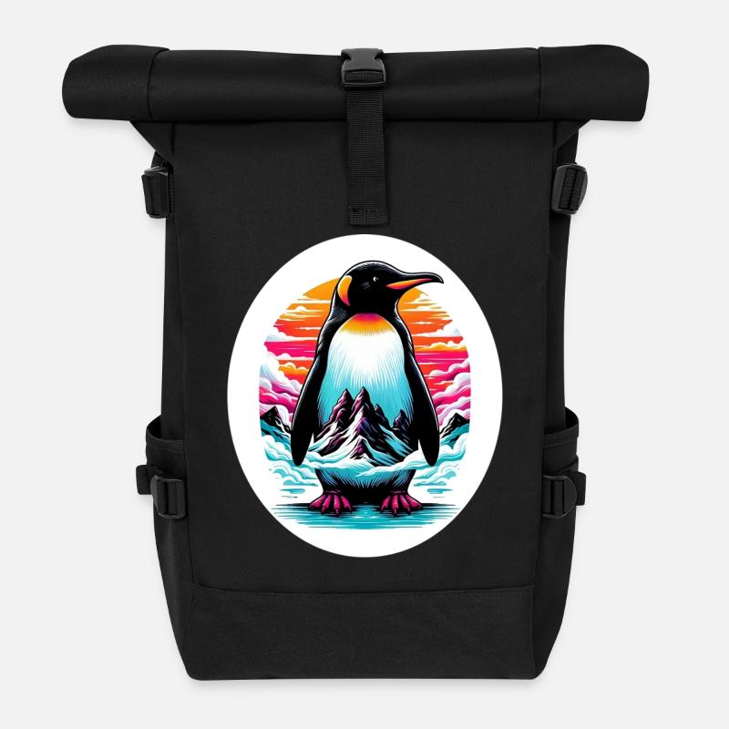 Pinguin - Rolltop Rucksack - Schwarz