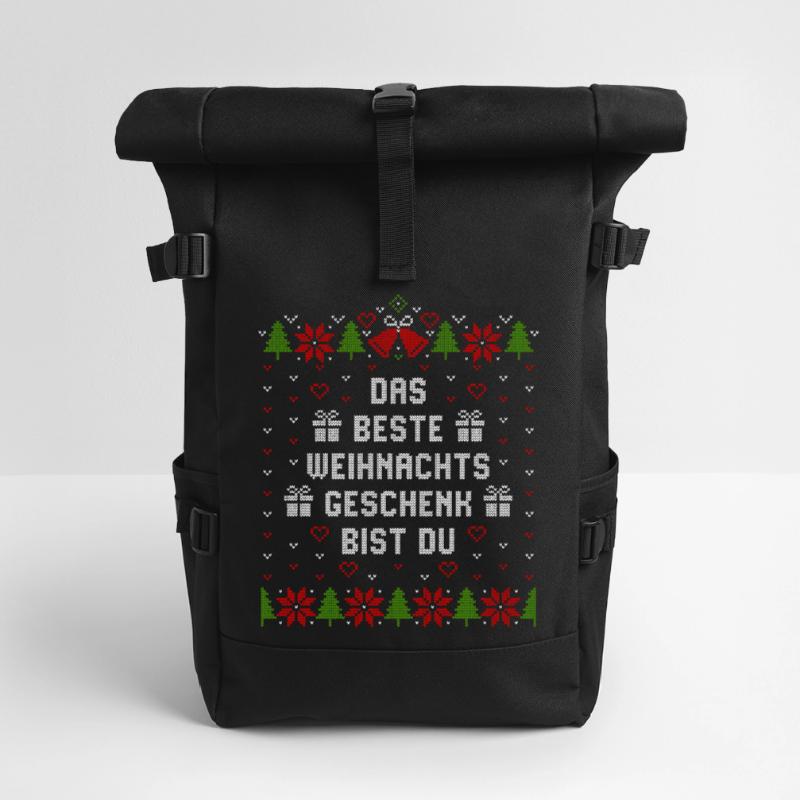 Das beste Weihnachtsgeschenk bist Du Rolltop Rucksack