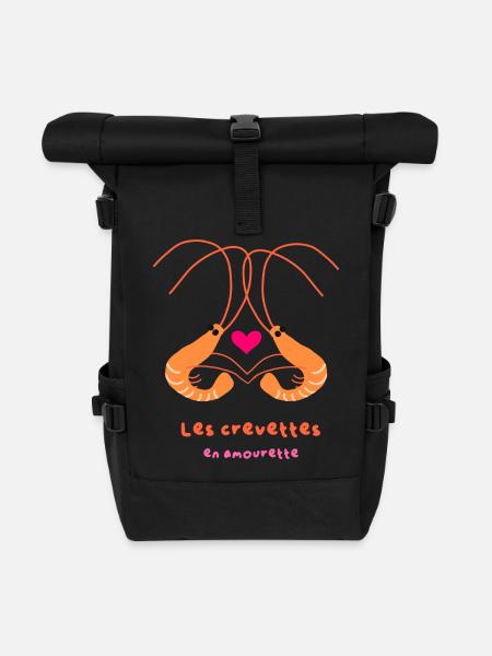 Verliebte Garnelen - Rolltop Rucksack - Schwarz