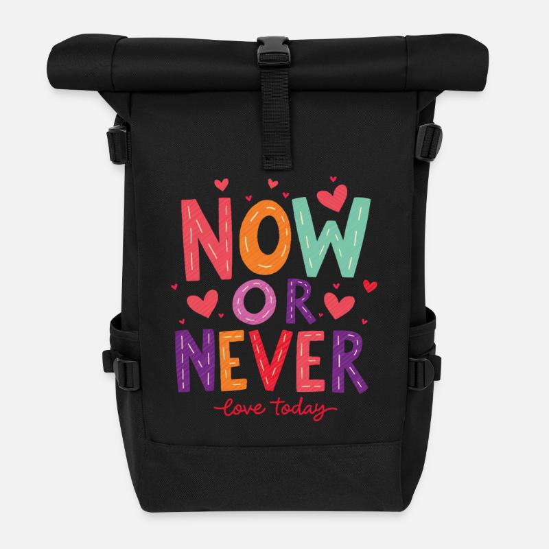 Jetzt oder Nie – Liebe heute! - Rolltop Rucksack - Schwarz
