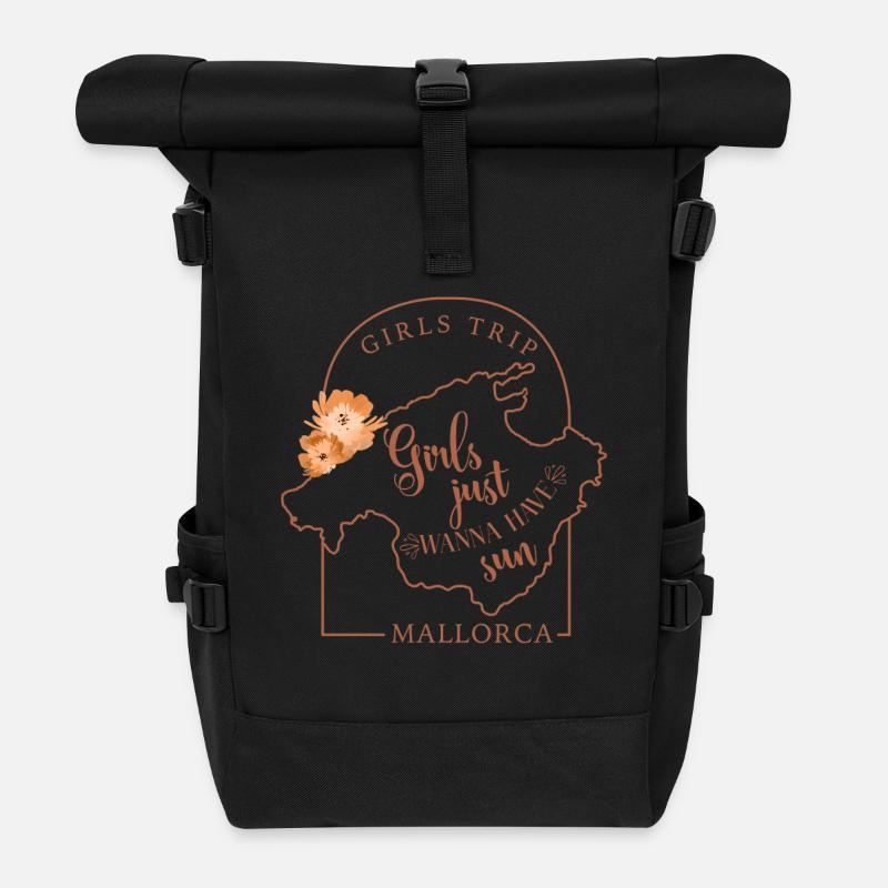 Mallorca Frauentour - Rolltop Rucksack - Schwarz