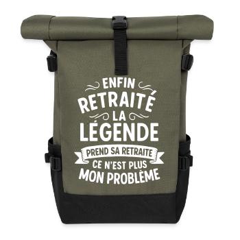 Legend Retreat Design Humor - Rolltop Rucksack - Olive/Schwarz - Vorne