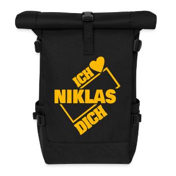 NIKLAS - Roll Top Backpack - black - Front