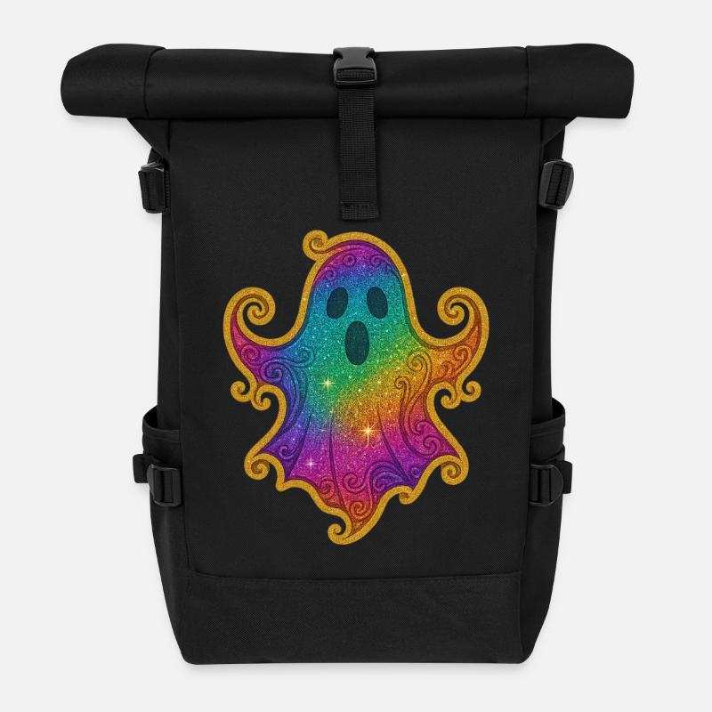 Regenbogen Geist Glitter - Rolltop Rucksack - Schwarz