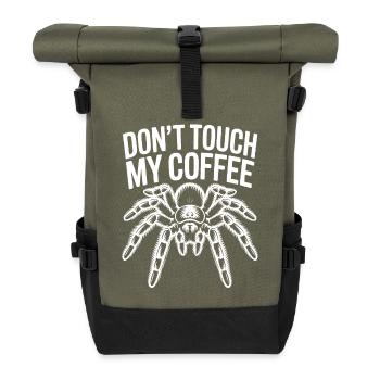 Finger Weg vom Kaffee Spinne - Rolltop Rucksack - Olive/Schwarz - Vorne
