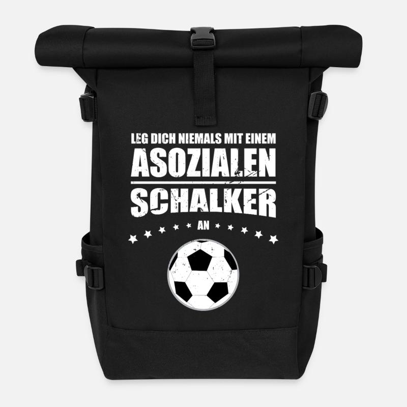 Asoziales Schalker Leg dich niemals mit einem - Rolltop Rucksack - Schwarz