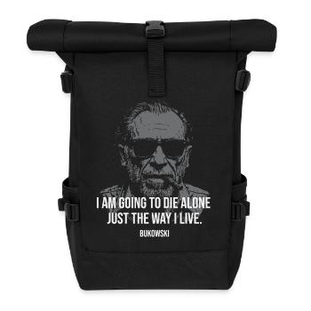 Citation du portrait de Bukowski sur les introvertis - Sac à dos roll top - noir - Devant