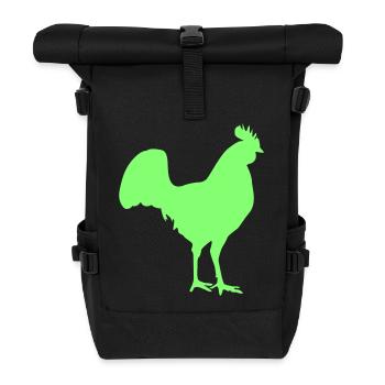 Silhouette du coq Hahn - Sac à dos roll top - noir - Devant